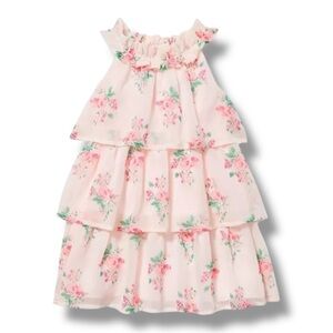 Janie & Jack | Floral Tiered Chiffon Dress (8) 💐